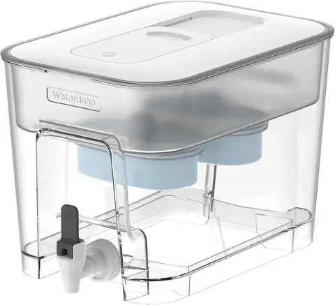 40-Cup Alkaline Water Filter Dispenser, 8X Faster Filtration, 200-Gallon Lifespan for Home/Office Use with Replacements