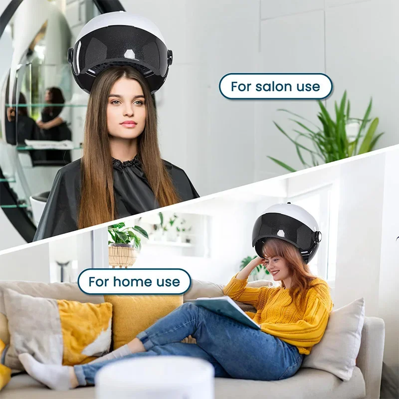 Hood Dryer with 3 Temperature Settings and Timer Function; Suitable for Hair Salons and Home Use; Height-Adjustable with Casters