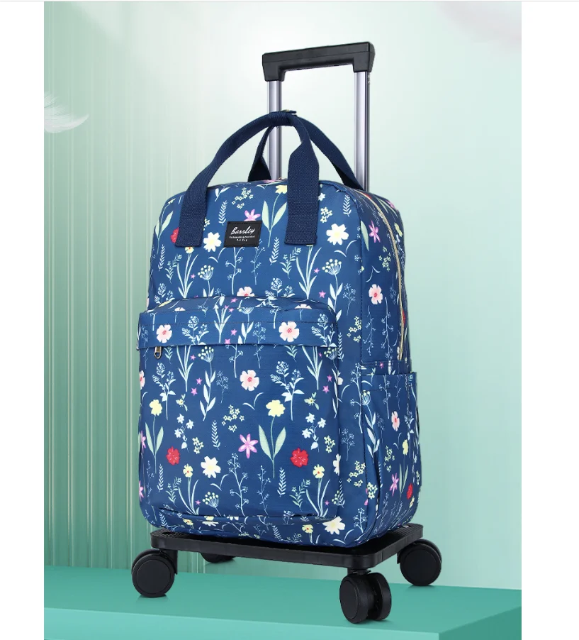Women Spinner Oxford Travel Trolley Bag Women 20 inch carry on hand Luggage Suitcase 18 inch Trolley Luggage Wheeled Suitcase