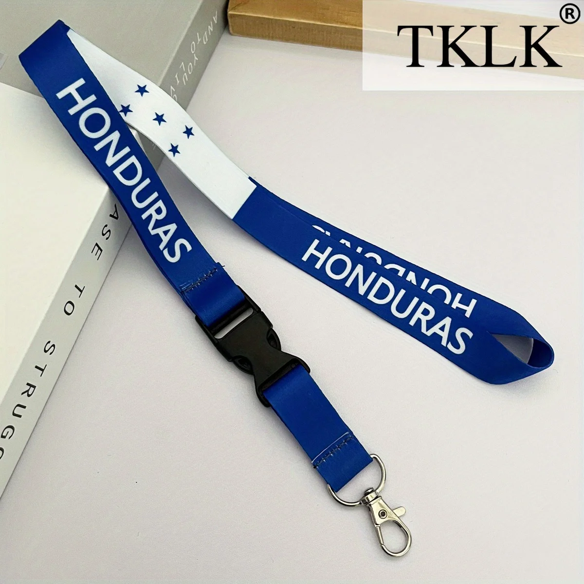 Llavero con cordón con bandera de Honduras, soporte de tarjeta de identificación de poliéster duradero para llaves y tarjetas, perfecto para profesores y eventos