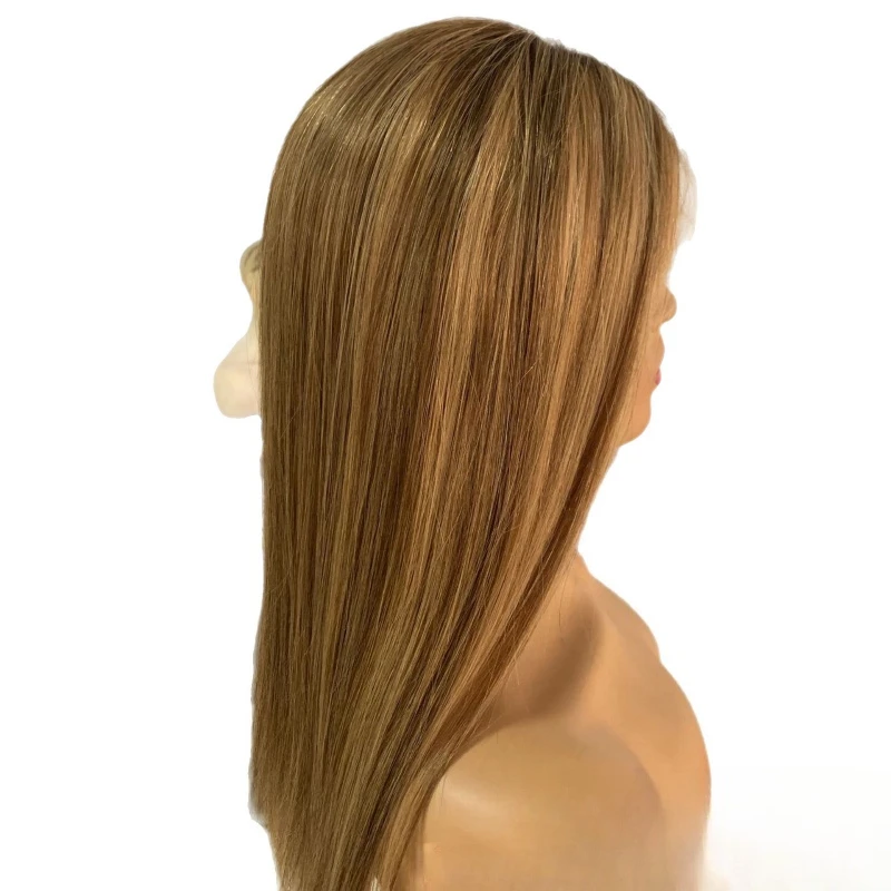 Real hair, wig, braided hair, Swiss mesh, lace top, needle top, Jewish headgear, hair cover, European and American highlights.