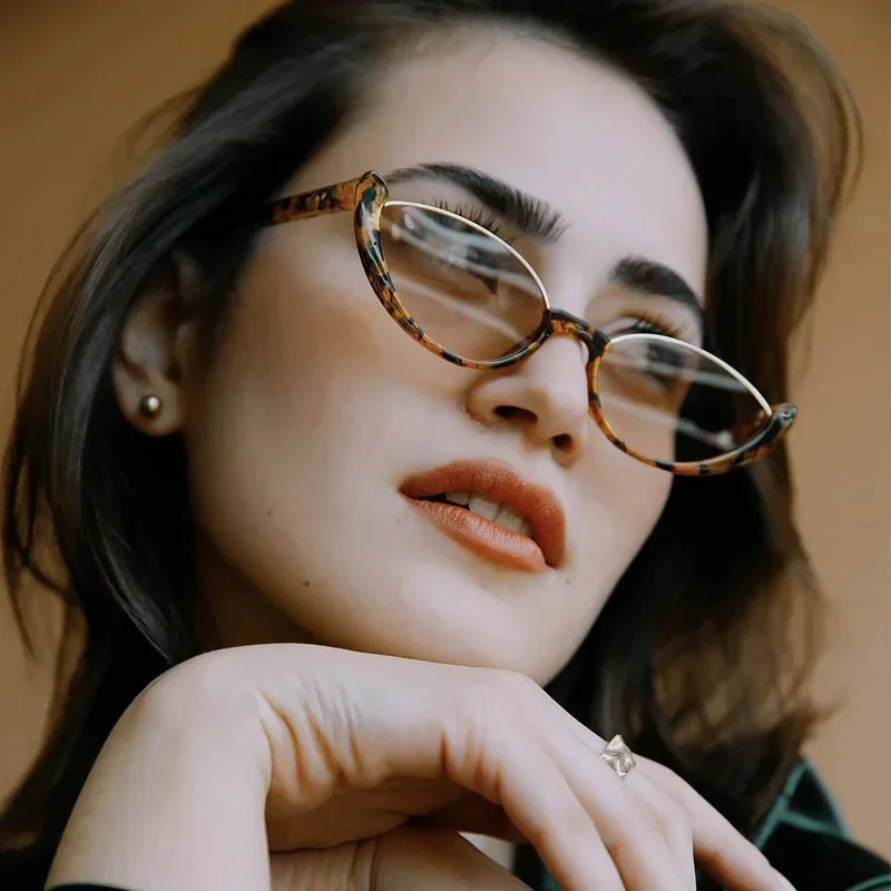 New Retro Half Frame Cat Eye Sunglasses Women Vintage Cateye Sun Glasses Female Gradient Shades UV400 Eyewear Ladies