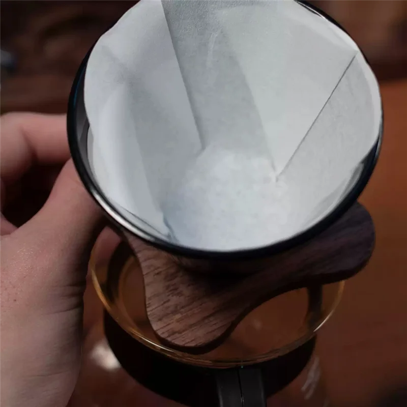 AC93-Origami Cono Design Filtro per caffè Tazza Riutilizzabile Filtro per caffè preparato a mano con carta da filtro da 185 mm