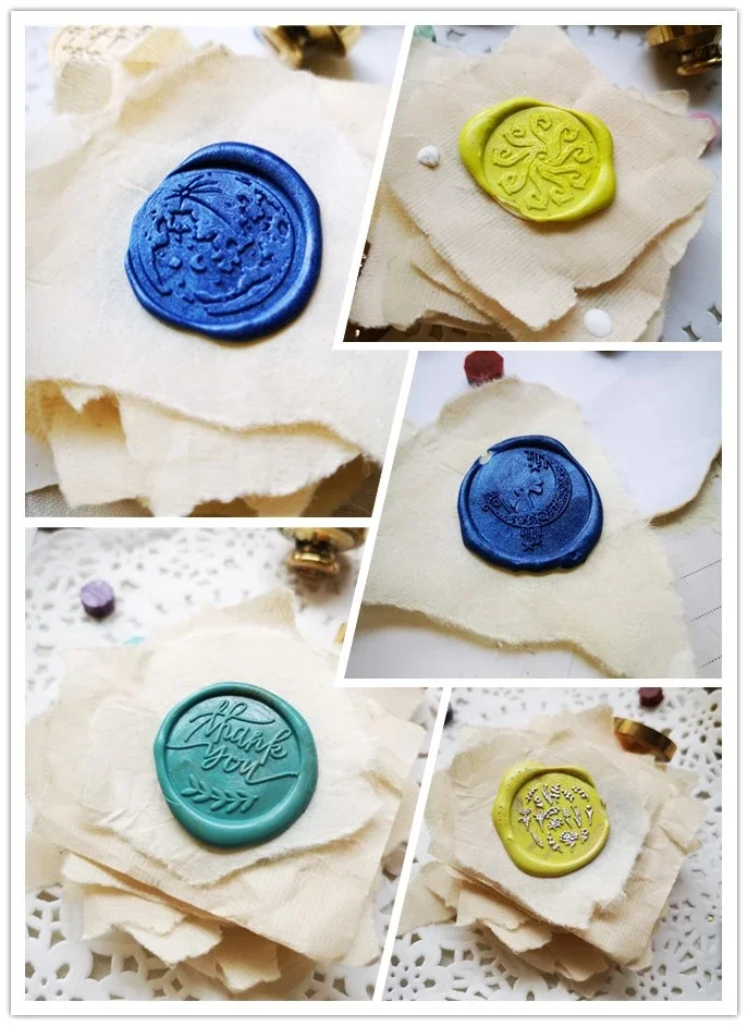 Galaxy Star Paper plane astronaut galaxy map plant Cherry blossoms compass Sealing Wax Stamps Wedding Wax Seal Stamp