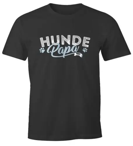 Herren T-Shirt Hunde Papa lustiges Hunde Motiv Gassi Shirt Moonworks®