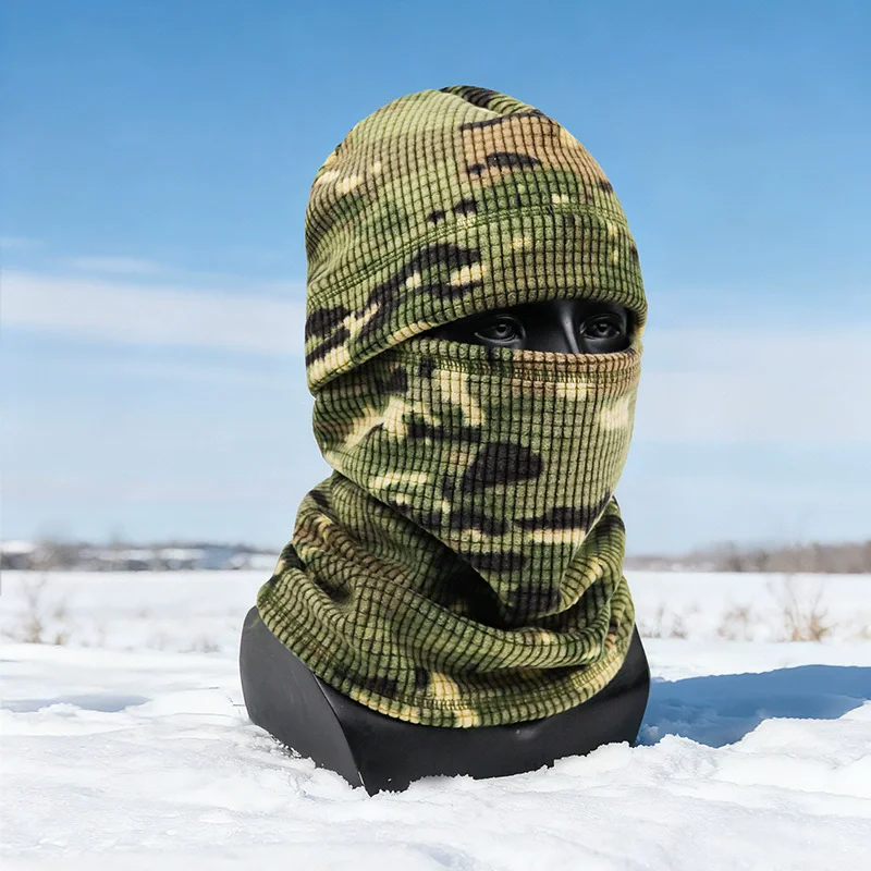 Winter Thicken Warm Hat & Scarf Set Thermal Head Cover Outdoor Tactical Balaclava Face Mask Sports Cycling Bonnet Neck Protector