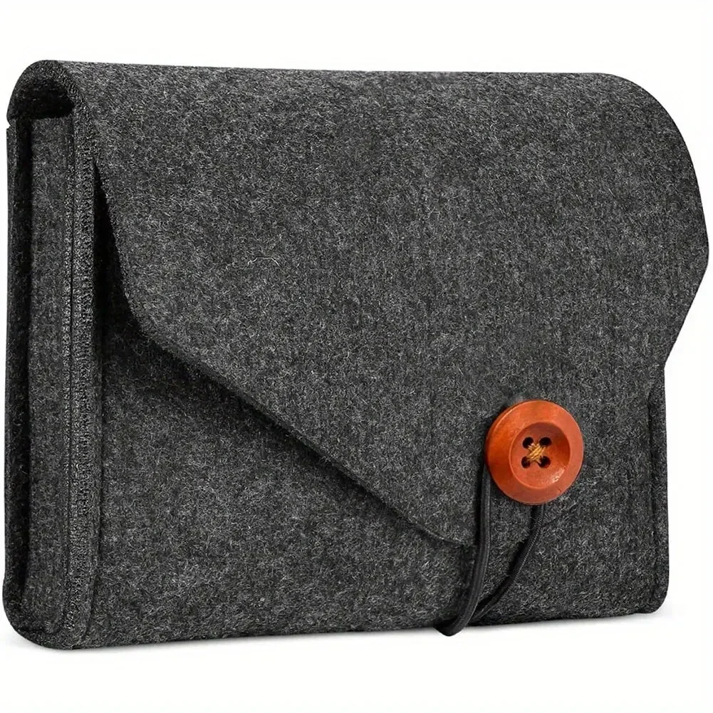 Portable Felt Cable Organizer Case for Power Adapter & USB Cables, Travel Storage