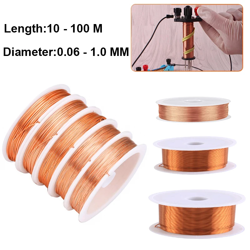 

1pcs copper paint wire, 0.06mm - 1.0mm cable, copper wire, electromagnetic wire, enameled copper winding coil, copper wire