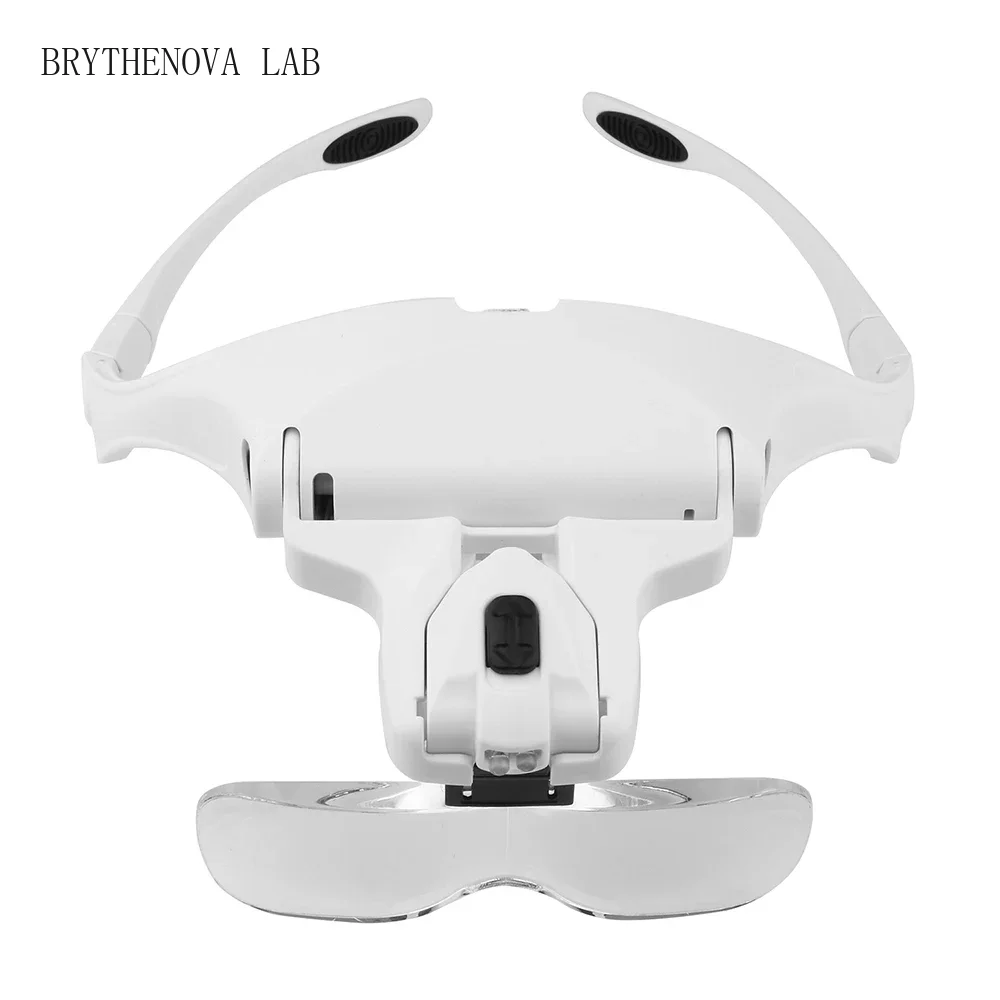 Magnifier Glasses LED Light Headband Illumination Magnifier Loupe with 5 Lens Magnifying Glass for Beekeeping Queen Rearing Tool