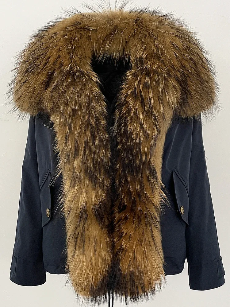 جديد إمرأة دافئ كبير الطبيعية الثعلب الفراء طوق أسفل معطف مقاوم للماء Safai الفراء الحقيقي سترة منفوخة الإناث الخريف الشتاء الملابس