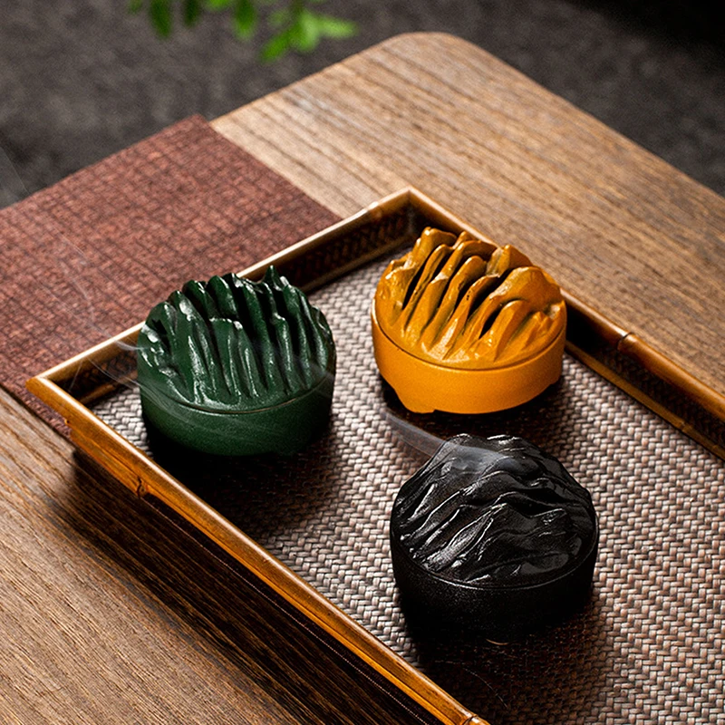 Creative Ceramic Plate Incense Burner Sandalwood Agarwood Bedroom Aromatherapy Ornaments Stick Coil Home Use Indoor Decoration