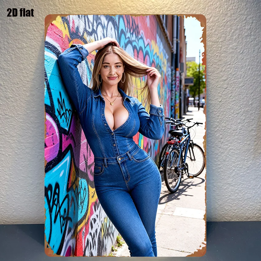1pc Sign Fashion Street Style: Cowboy Theme Graffiti Background Sign, Suitable for Room Decoration, Home, Garage, Bar, Garden Ba