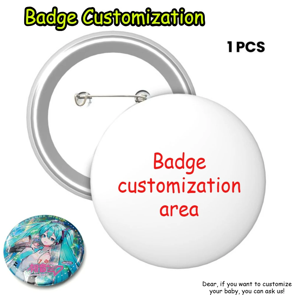 

58/75 мм косплей индивидуальный значок кнопка персонализированная брошь на булавке DIY дизайн круглый металлический значок милые мультяшные аксессуары для фанатов