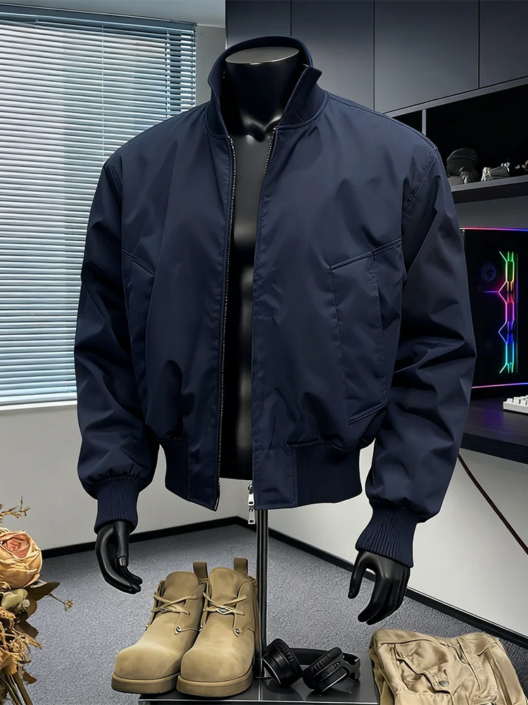 

Мужское зимнее пальто Thiened Cotton Flight Jaet Bomber Sle ort ape из полиэфирного волокна, теплая длинная застежка-молния Pur...