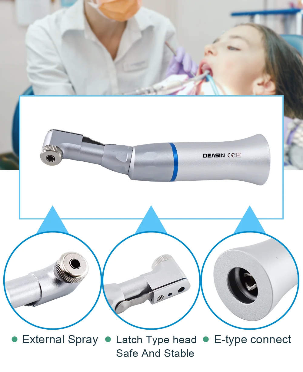 DEASIN Dental LED Hoch- und Niedriggeschwindigkeits-Handstück-Set, gerades und kontra-winkeliges Luftturbinen-Handstück mit 2/4 Anschlüssen, komplettes Dental-Handstück-Set – Detail 2