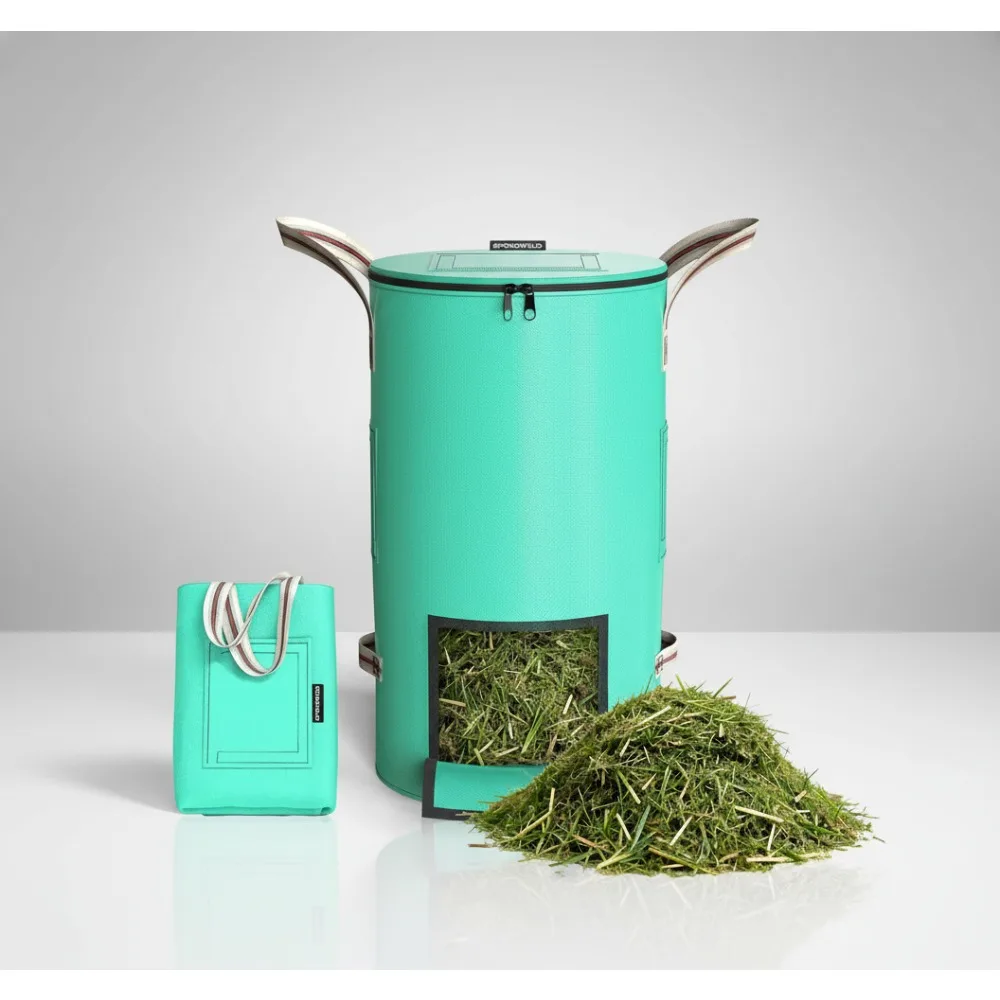 

32 Gallon Reusable Garden Waste Bag - Breathable Compost Bag with 4 Handles for Easy Moving & Foldable Design