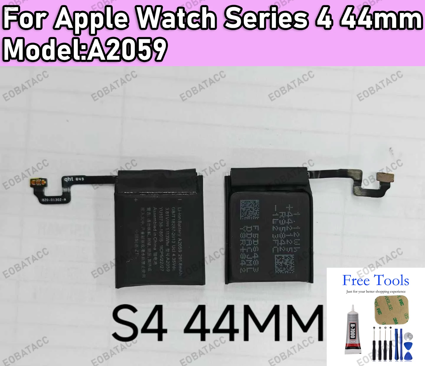 

100% New Zero Cycle A2059 Battery For APPLE WATCH 4 44MM iwatch4 44mm Batteries+Free Tools