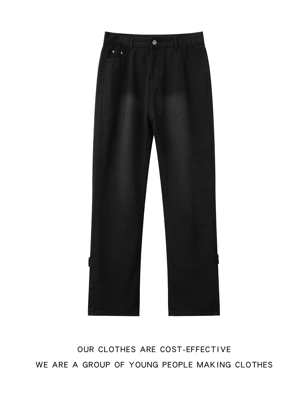

Waed Denim Jeans Men's Straight Leg Casual Pants Autumn Winter Versatile Wide Leg Pants Simple Cleanfit High Waist Jeans
