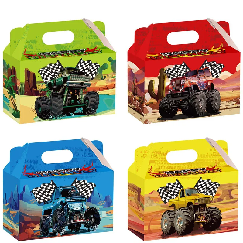 Monster Truck Geburtstagsdekorationen Geschirr Teller Tasse Geschenk Monster Truck Geburtstag Partyzubehör Ballon Hintergrund Party Setup – Detail 29