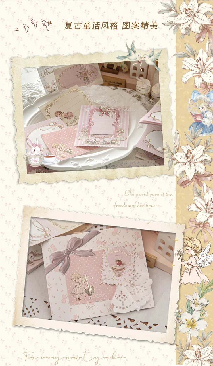 10 Blatt Teeparty-Serie Retro Heißpräge-Notizzettel, Zerreißbare Botschaften, Retro-Handbuch-Dekoration, DIY Scrapbooking-Material – Detail 3