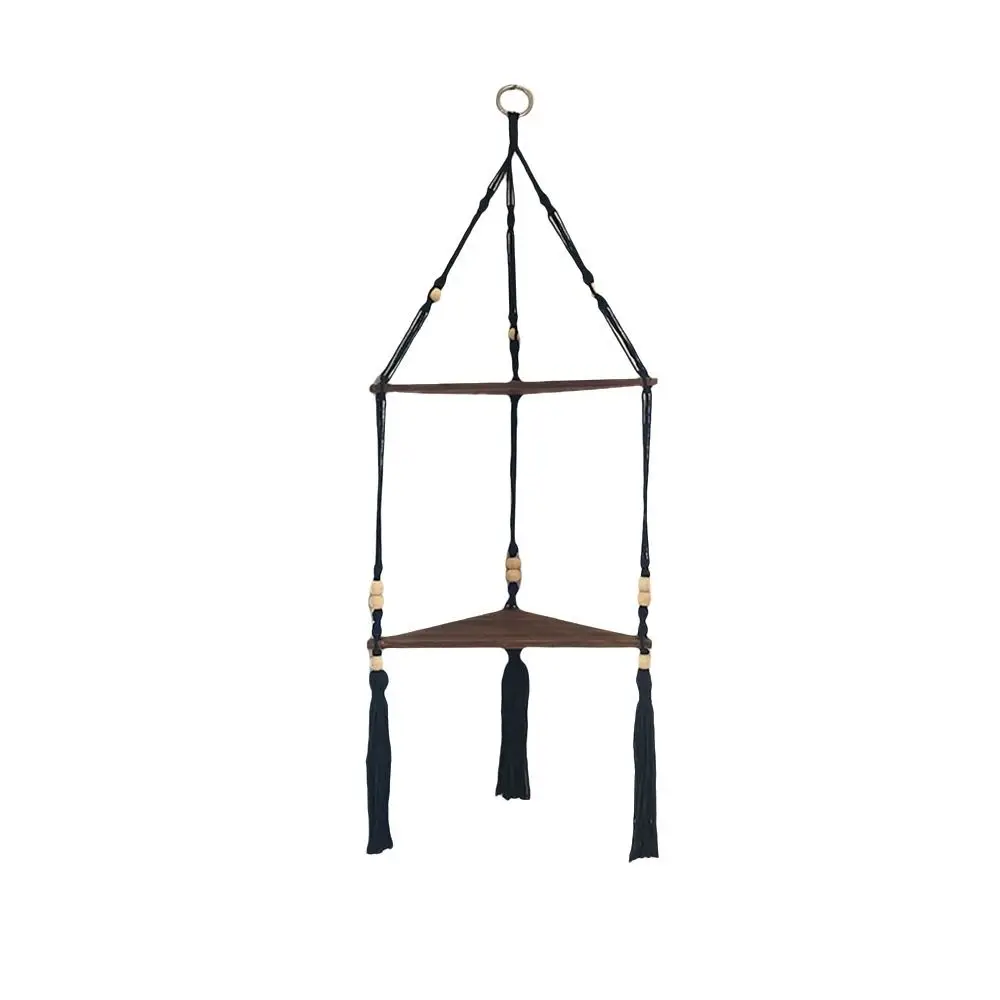 متعددة الأغراض هامش شرابة النبات السنانير المنسوجة يدويا بوهو النباتات المنزلية الشماعات بسيطة جدار قلادة اناء للزهور الجرف زارع الرف #3