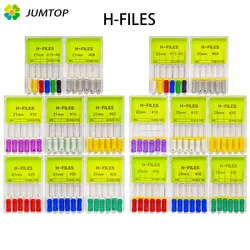 Uso De Mão De Aço Inoxidável H-Files, Arquivos De Canal De Raiz Endodôntico, Ferramentas De Dentista, Instrumentos De Laboratório Dentário, 21mm, 25mm, 6Pcs por Pacote