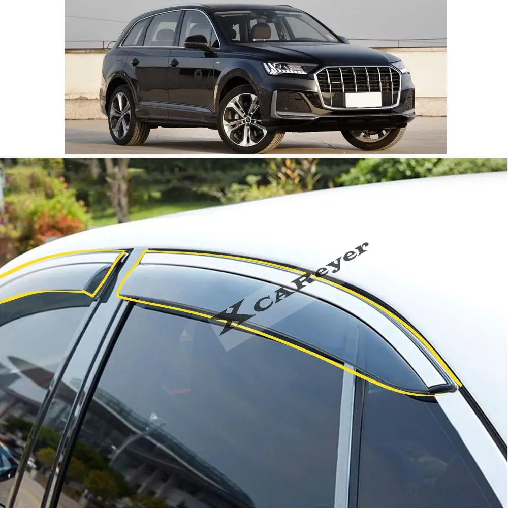 

For AUDI Q7 2016 2017 2018 2019 2020 2021 Car Body Styling Sticker Plastic Window Glass Wind Visor Rain/Sun Guard Vent Parts