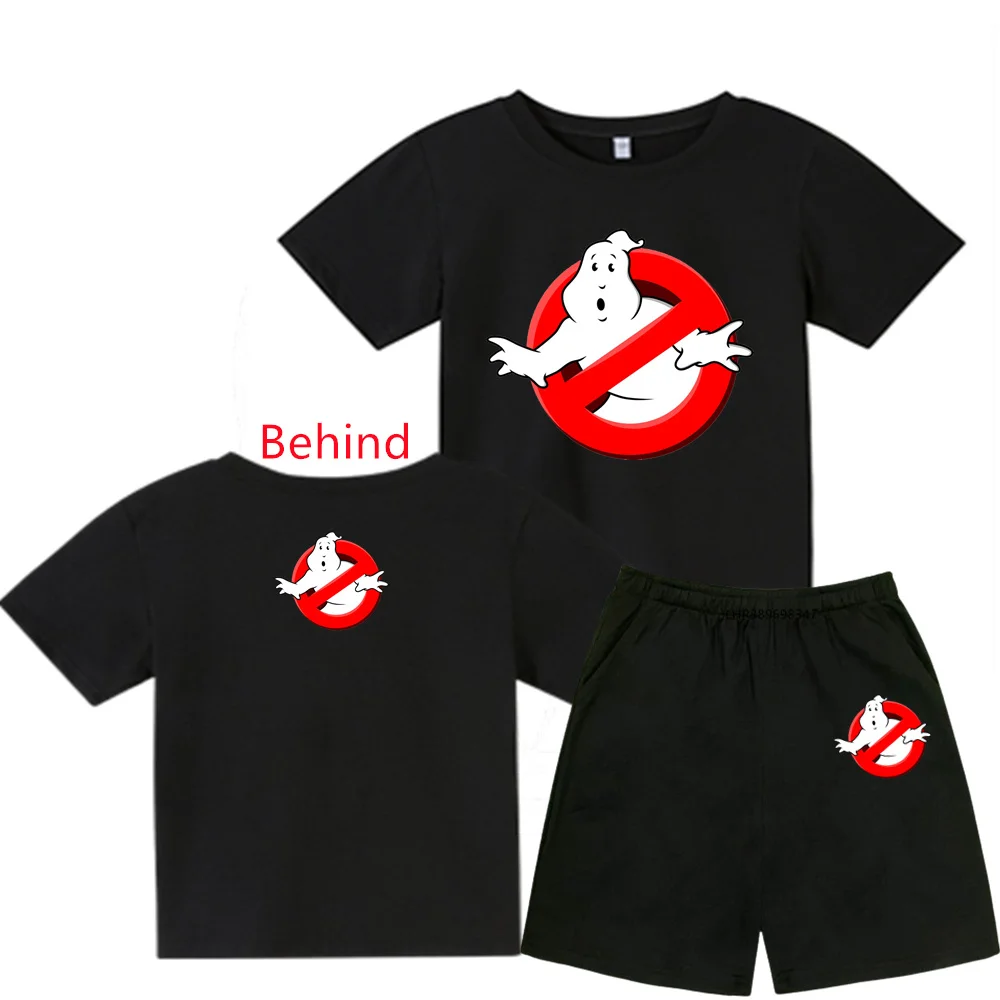 

Kids Boys Clothes Summer Tee 2-piece set Ghostbusters Stylish T-Shirts+shorts Set Girls Round Neck TShirts Black Short Sleeve