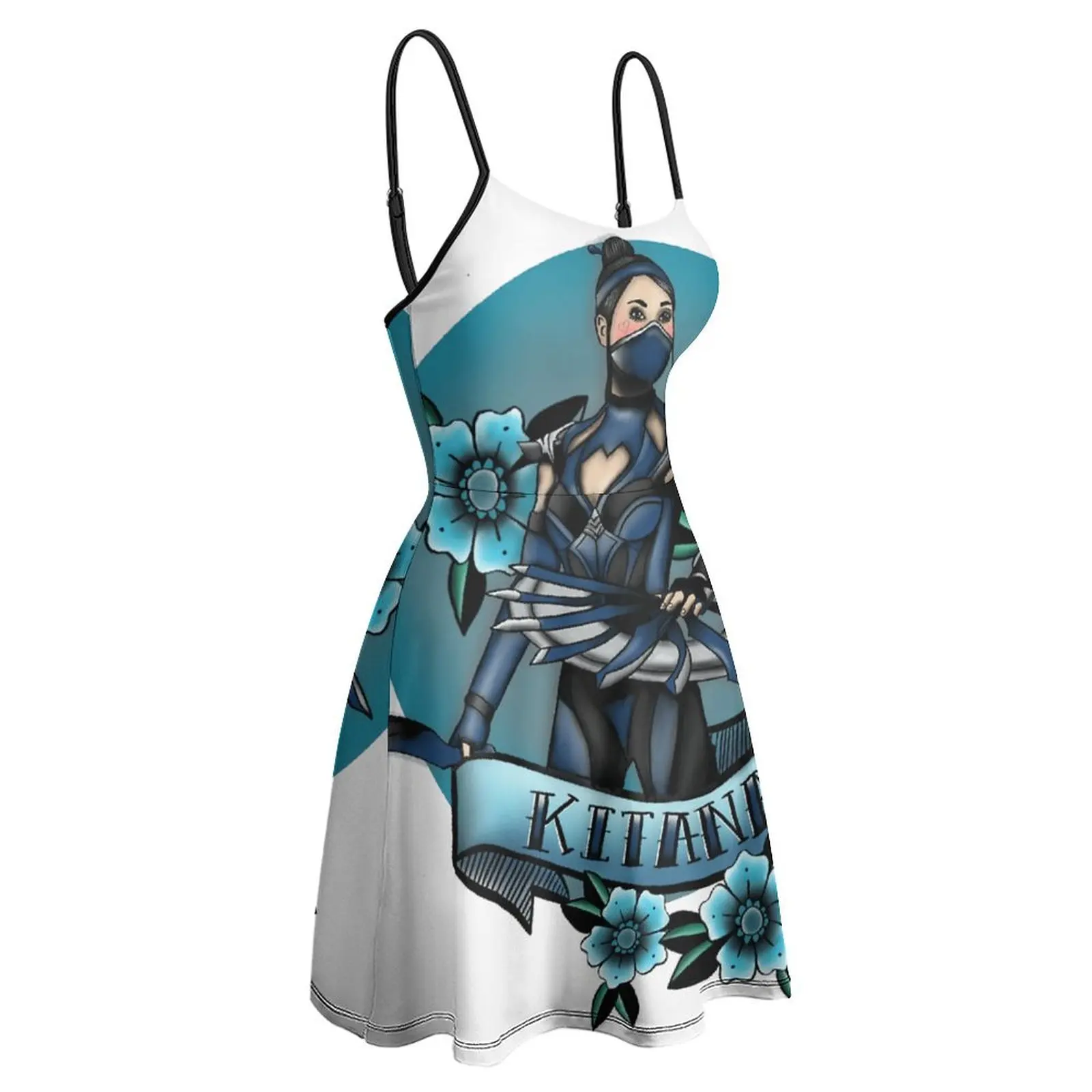 Vestido Kitana Mortal Kombat para mulheres, Old School Tattoo St, Vestido Exótico Criativo para Mulheres, Coquetéis Engraçados Novidade, Suspender D