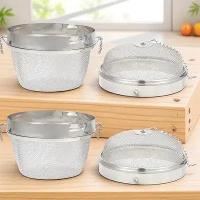 2Pcs Stainless Steel Jewelry Washing Basket Multi-Function Tea Infuser Ball Watch Cleaning Container High Temp Resistant Mesh