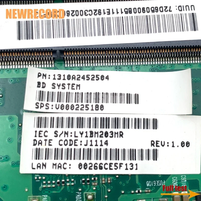 Para Toshiba Satélite C665 C650 6050A 2452501 -MB-A01 V 000225190   V V 000225180   Placa-mãe para laptop HM65 DDR3 Placa principal