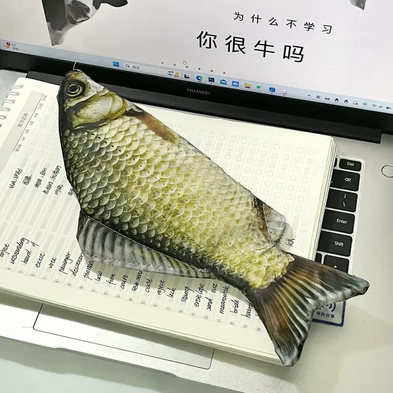 Creative Funny Fish Pencil Case Pencil Bags Trend Korean Style Simulation Fish Stationery Bag For School Supplies Cute Gift - view 4