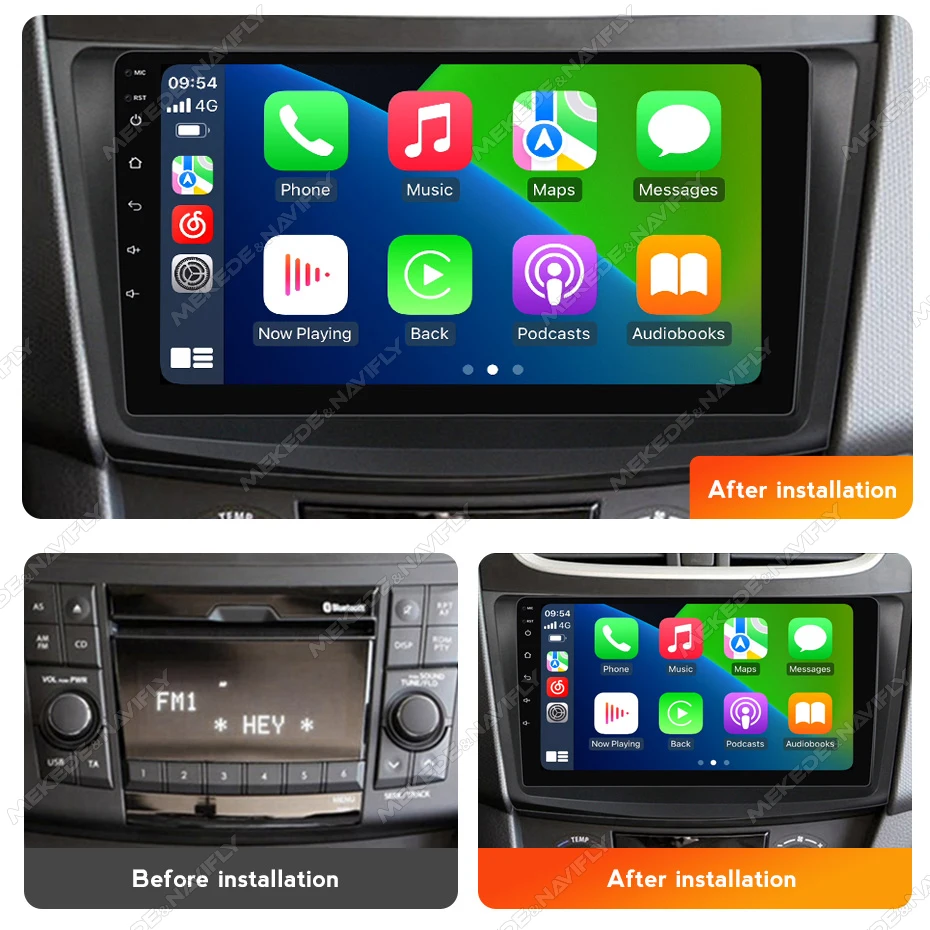 MEKEDE&NAVIFLY Android 14 Intelligent car audio system For Suzuki Swift 4 2011 - 2017 2 Din Car Stereo Multimedia Video Player