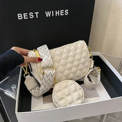 2023 Fashion Trend borsa a tracolla piccola da donna borsa Hobo di colore bianco nero modello a griglia borsa a tracolla femminile in morbida pelle PU