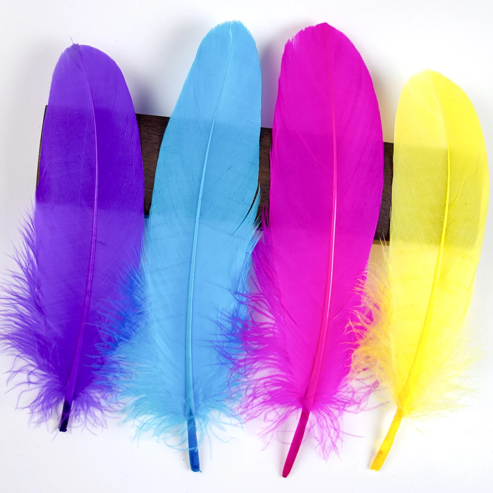 Penas de ganso para artesanato, fabricação de jóias, acessórios de carnaval, plumas naturais, 6-8 polegadas, roupas diy, decoração de casamento