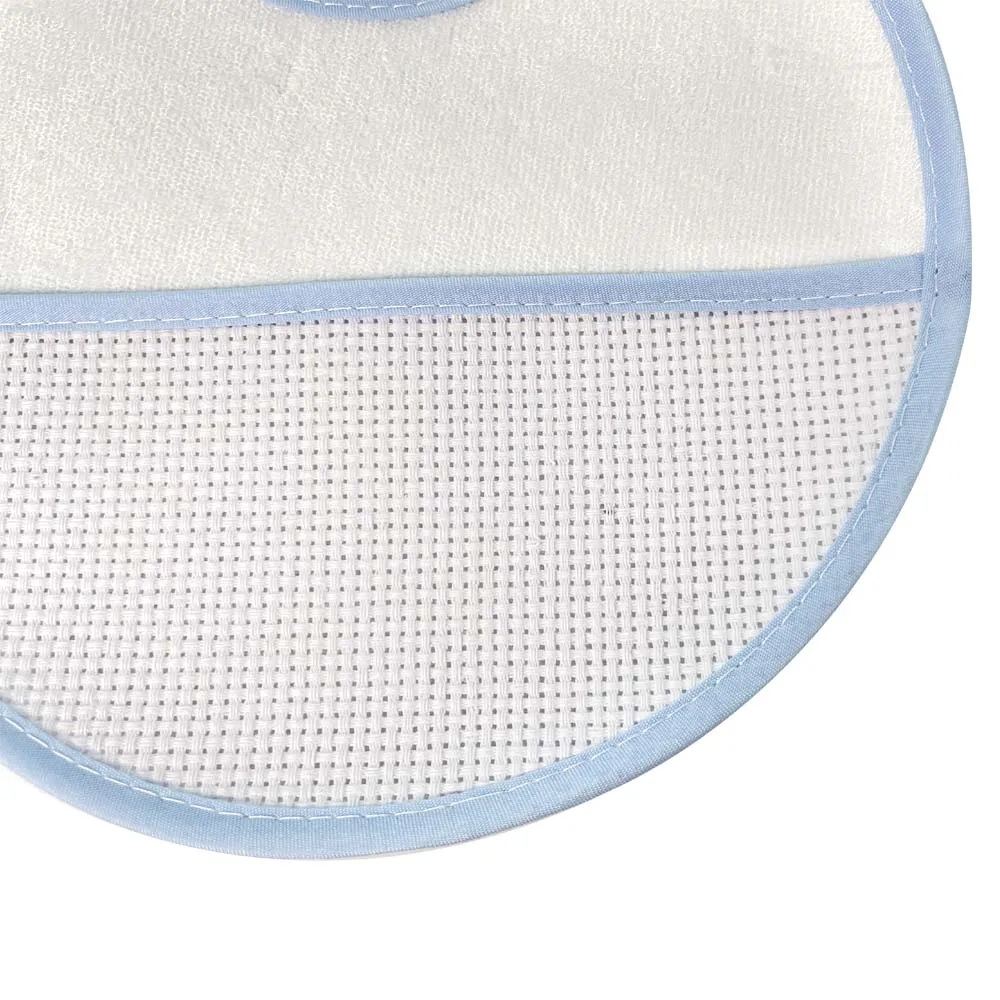 Free shipping 12PCS/Set YB0011 blue Baby waterproof bib Infant saliva towels Burp Cloths Cross stitch bib Baby bib