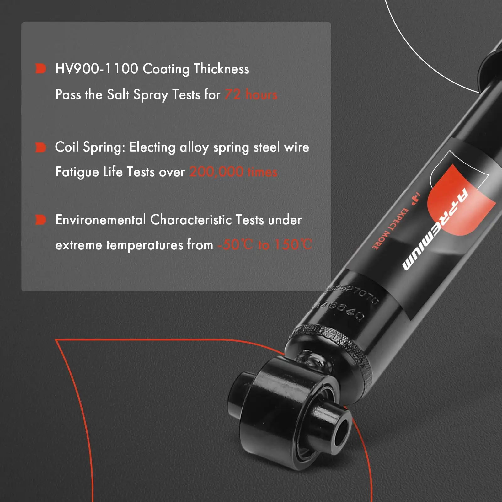 A-Premium Pair Rear Suspension Shock Absorber Kit for Hyundai Elantra 2017-2020 Veloster 2019-2021 Ioniq Kia Niro 2017-2018