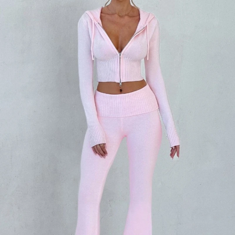 

Autumn New Women's Clothing Slim-fit Short Hooded Top Casual Pants Fashion Suit Women's Two-piece Set 2025