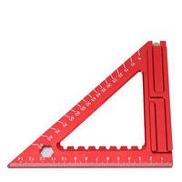 140mm Aluminum Alloy Triangle Ruler Double-Sided Metric Scale with Needle Slider Woodworking Right Angle Gauge Tool