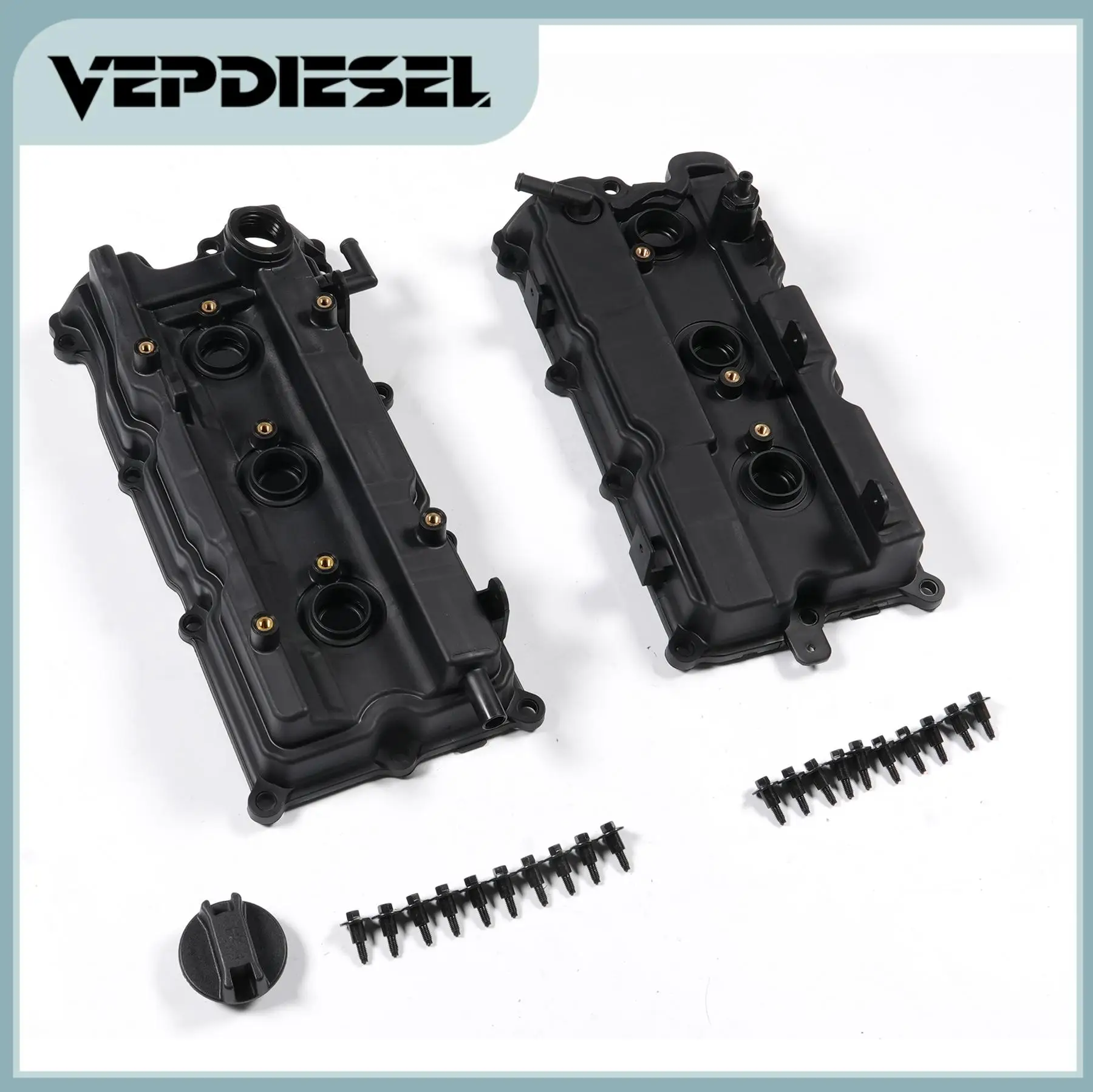 

Комплект крышек клапана двигателя с крышкой масляной заливной горловины и болтами для Infiniti I35 Nissan Altima Maxima Murano Quest 3,5 л V6 OE # 132648J113