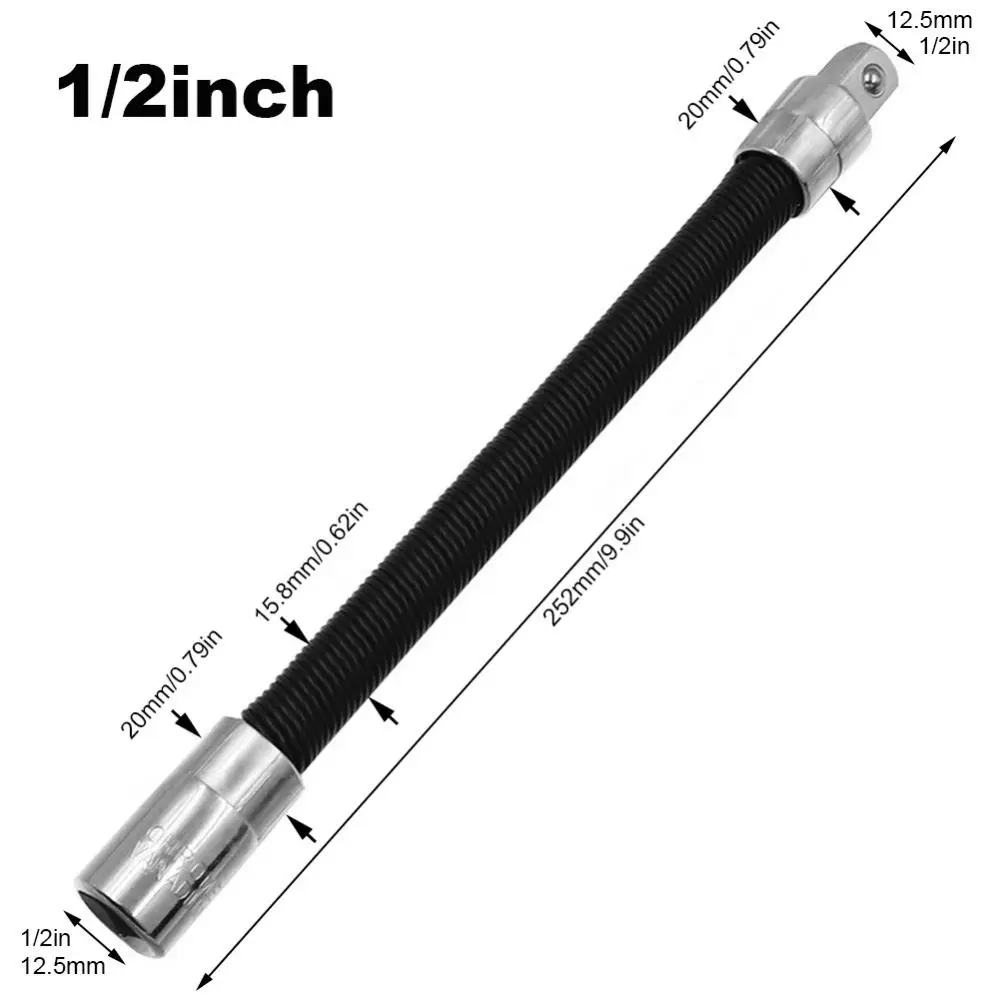 Flexible Socket Extension Bar Set 1/4 Inch 3/8-Inch 1/2-Inch Shaft Drive Bar Impact Extender,Flexible Socket Bar Impact Extender