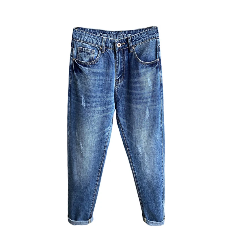 

Vintage Skinny Jeans Men Spring Summer High-quality Comfortable Cotton Male Brand Clothing Pure Color Washing Denim Trousers