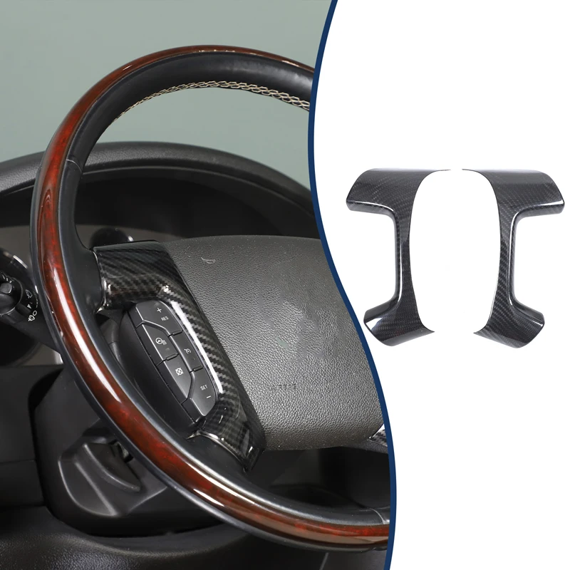 2piece set Real carbon fiber For Hummer H2 2003-2009 car steering wheel side button frame decorative sticker Car accessories