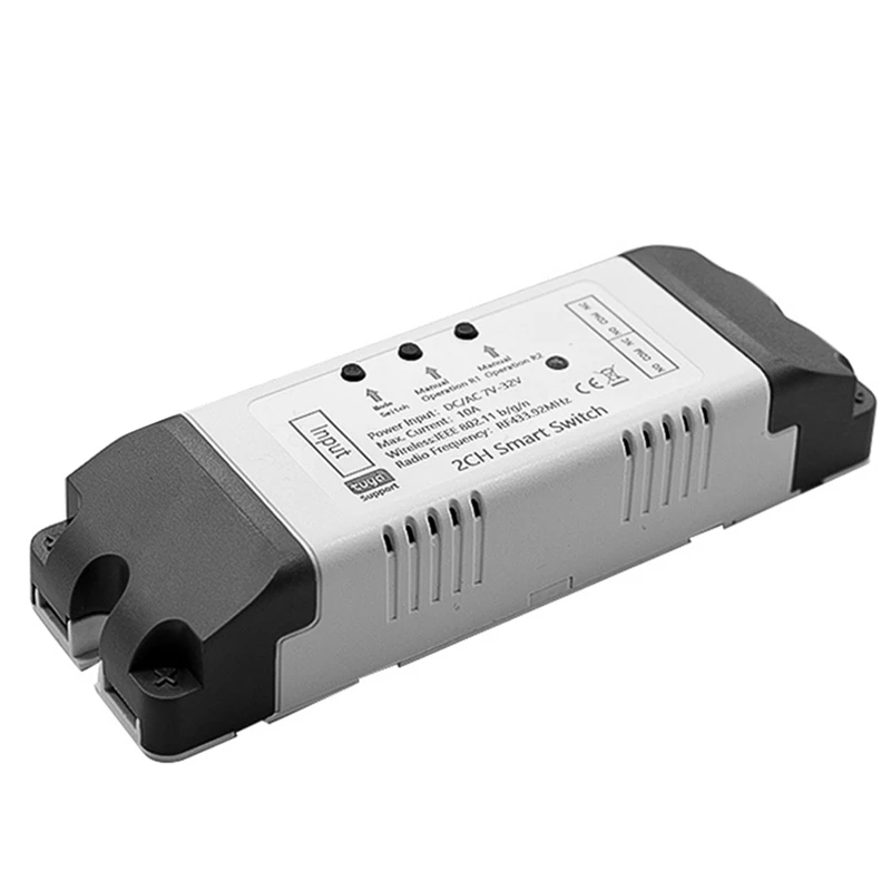 1 Set Tuya Smart Wifi Switch With RF Remote Fit For Alexa 2 CH AC/DC 7-32V RF/APP Remote Control Smart Home