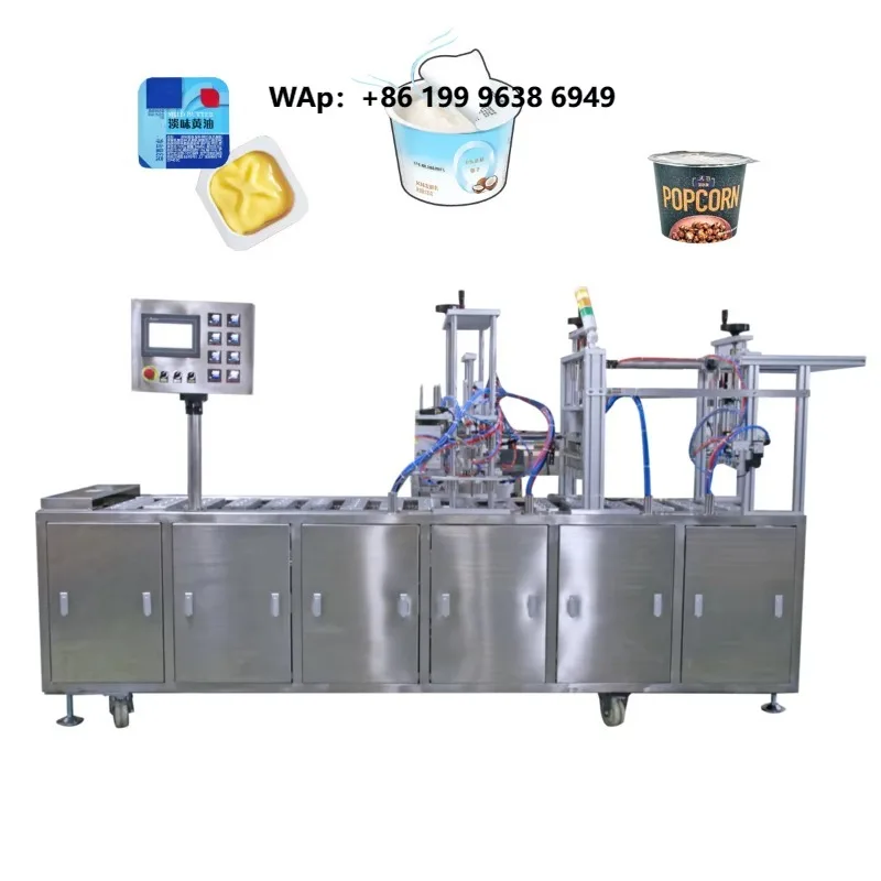 Automatic Linear Juice/Ice Cream/yogurt/dipping Sauce Plastic Cup Yogurt Filling Sealing Machine