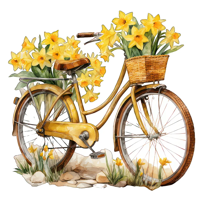 Three Ratels QCF381 Elegant Narcissus Rural Style Flower Stickers for Home Decoration Bathroom Tile declas
