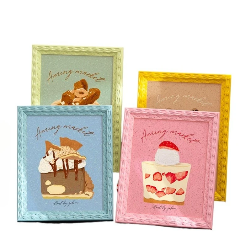 5Inch-A4 Photo Frame Kids Bedroom DIY Decor Frames, Stylish Artwork Display Pink/Blue/Yellow Picture Frame Gifts