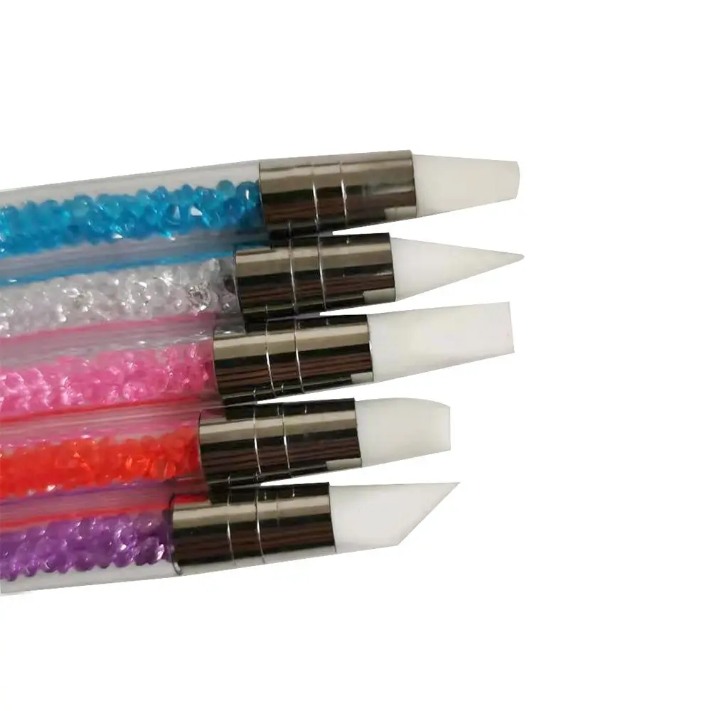 Rubber Tip Soft DIY Dotting Emboss Manicure Accessories Silicone Nail Brush Sculpture Pen Painting Brushes Carving Pen