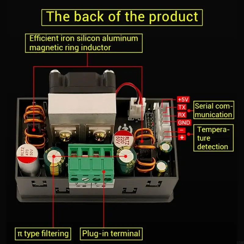 57be 150W 조정 가능한 전원 공급 장치 모듈 7-36V ~ 0.5-40V 전압 조절기 조절 전원 공급 장치 사용 쉬운 전원 공급 장치