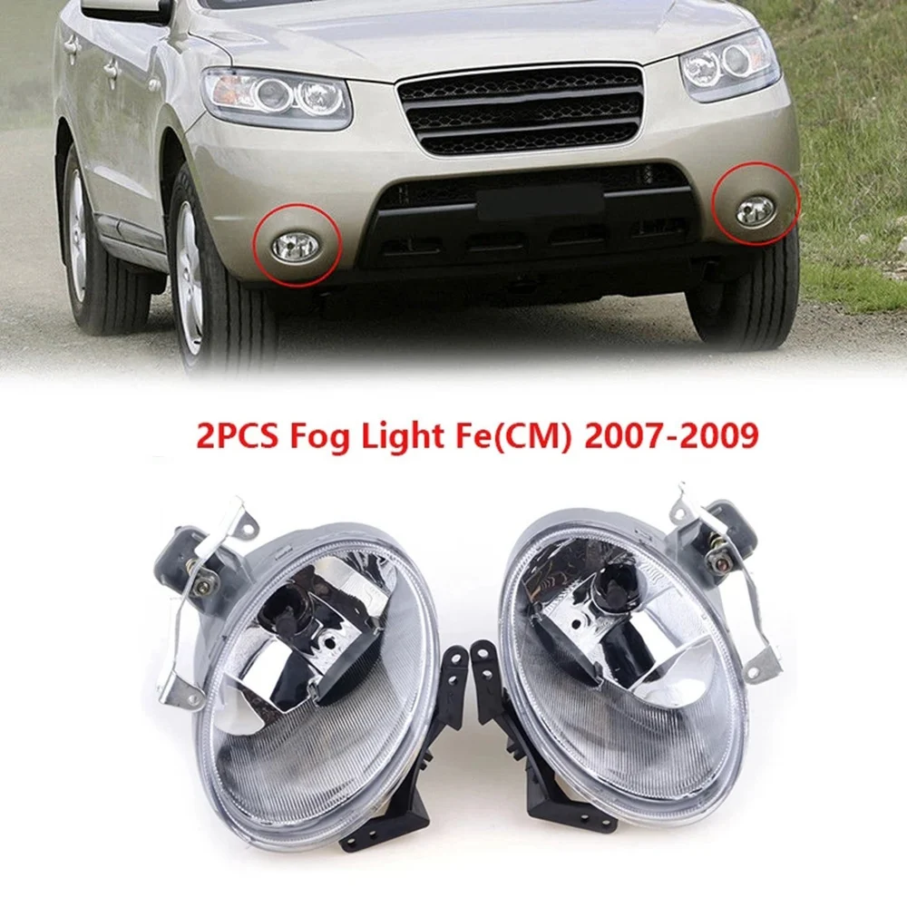 Car Front Right Bumper Fog Lights  embly Foglight with Bulb for Hyundai Santa Fe 2007 2008 2009